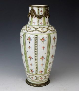 Antique Sevres Floral Ornate Ormolu Mounted Painted French Porcelain Vase Nr Ekb photo