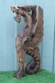 19th C.  Gothic Architectural Wooden Oak Winged Gargoyle Carving C1880s Carved Figures photo 1