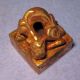 Gold Gilt Bronze Seal Dragon Handle Seal Of Dong Yu Han Dynasty 206 Bc - 220 Ad Chinese photo 1