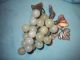 Vintage Hand Craved Life Sized Jade Grape Cluster Silk Wrapped Wired Fruit Other Antique Chinese Statues photo 1