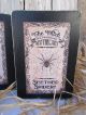 3 Vintage Look Halloween Apothecary Wood Block Shelf Sitters Frog Fly Spider Primitives photo 2