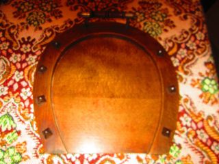 1930s Art Deco Wooden Horseshoe Crumb Tray photo