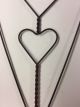 Triple Heart Primitive Wire Rug Beater - 25 Inch - With Wooden Handle Rust Primitives photo 3