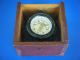 Vtg Ship ' S Compass In Wood Box Painted Brass Nautical Maritime Gimbal Compasses photo 8
