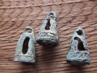 Ancient Chinese.  Three Bronze Wind Chimes.  Han Dynasty.  1st Century B.  C. photo