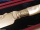 Lovely Cased Beautifully Chased Silver & Mother Of Pearl Long Cake Knife C1940 Sterling Silver (.925) photo 7