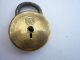 Antique Old Vintage Brass Round Padlock Lock No Key English Made Union Locks & Keys photo 1