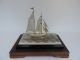 Finest Old H - Crafted Japanese Solid Sterling Silver 2 Masted Ship Yacht Japan Other Antique Sterling Silver photo 7