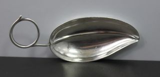 Sterling Silver Leaf Design Baby Caddy Spoon photo