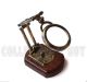 Maritime Antique Table Magnifying Glass Wooden Base Map Reader Nautical Home Other Maritime Antiques photo 1