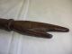 Antique American Indian Hand Carved Fish Head Wooden Club Native American photo 1