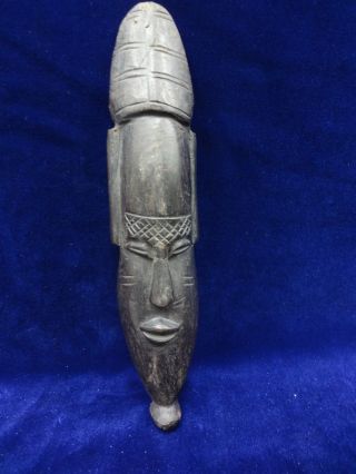 Vintage Ebony Wood Carved African Face Plaque Or Mask 9 