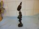 Antique African Folk Art Wood Carved Figure Adorned With Beads Other African Antiques photo 4