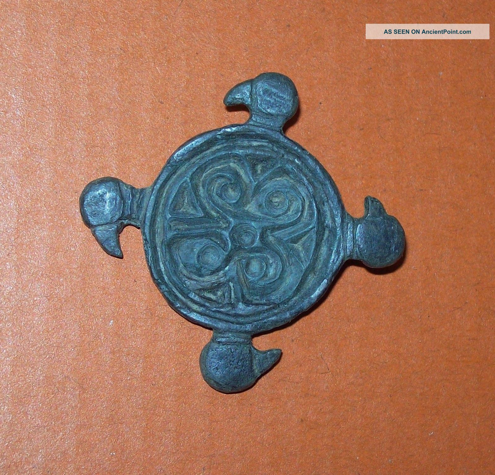 Merovingian,  Saxon,  Bronze Fibula /brooch European photo