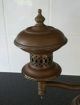 An Antique Victorian Brass Student Lamp.  Green Glass Shade. Lamps photo 2