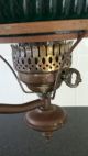 An Antique Victorian Brass Student Lamp.  Green Glass Shade. Lamps photo 4