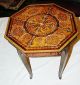 Antique Inlaid Marquetry Wood Musical Table W Storage Plays Torna A Sorriento 1900-1950 photo 1