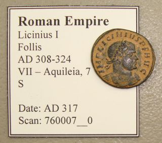 Lovely Ad 308 - 324 Licinius I Ancient Roman Follis Choice Vf photo