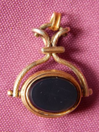 Unidentified Roman To Medieval Age Golden Pendant With Carnelian Stone photo