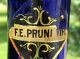 Early F.  E.  Pruni Vir Cobalt Blue Apothecary Drugstore Label Under Glass Lug Bottles & Jars photo 6