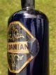 Early F.  E.  Damian Cobalt Blue Apothecary Drugstore Label Under Glass Lug Bottle Bottles & Jars photo 9
