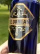 Early F.  E.  Damian Cobalt Blue Apothecary Drugstore Label Under Glass Lug Bottle Bottles & Jars photo 4