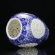 Chinese White & Blue Porcelain Hand Painted & Hollow Carved Vase Qianlong Mark Vases photo 7