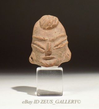 Pre Columbian Pottery Female Head Fertility Figure Pre Classic 500 Bc Period photo