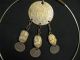 Vintage Coin Necklace W/3 Egyptian Canaanite Stone Scarabs Beetle Amulet Jewelry Egyptian photo 1