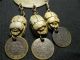 Vintage Coin Necklace W/3 Egyptian Canaanite Stone Scarabs Beetle Amulet Jewelry Egyptian photo 5