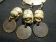 Vintage Coin Necklace W/3 Egyptian Canaanite Stone Scarabs Beetle Amulet Jewelry Egyptian photo 6