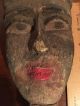 Ancient Egyptian Unusual Cedar Wood Mummy Painted Mask 350bc Egyptian photo 2