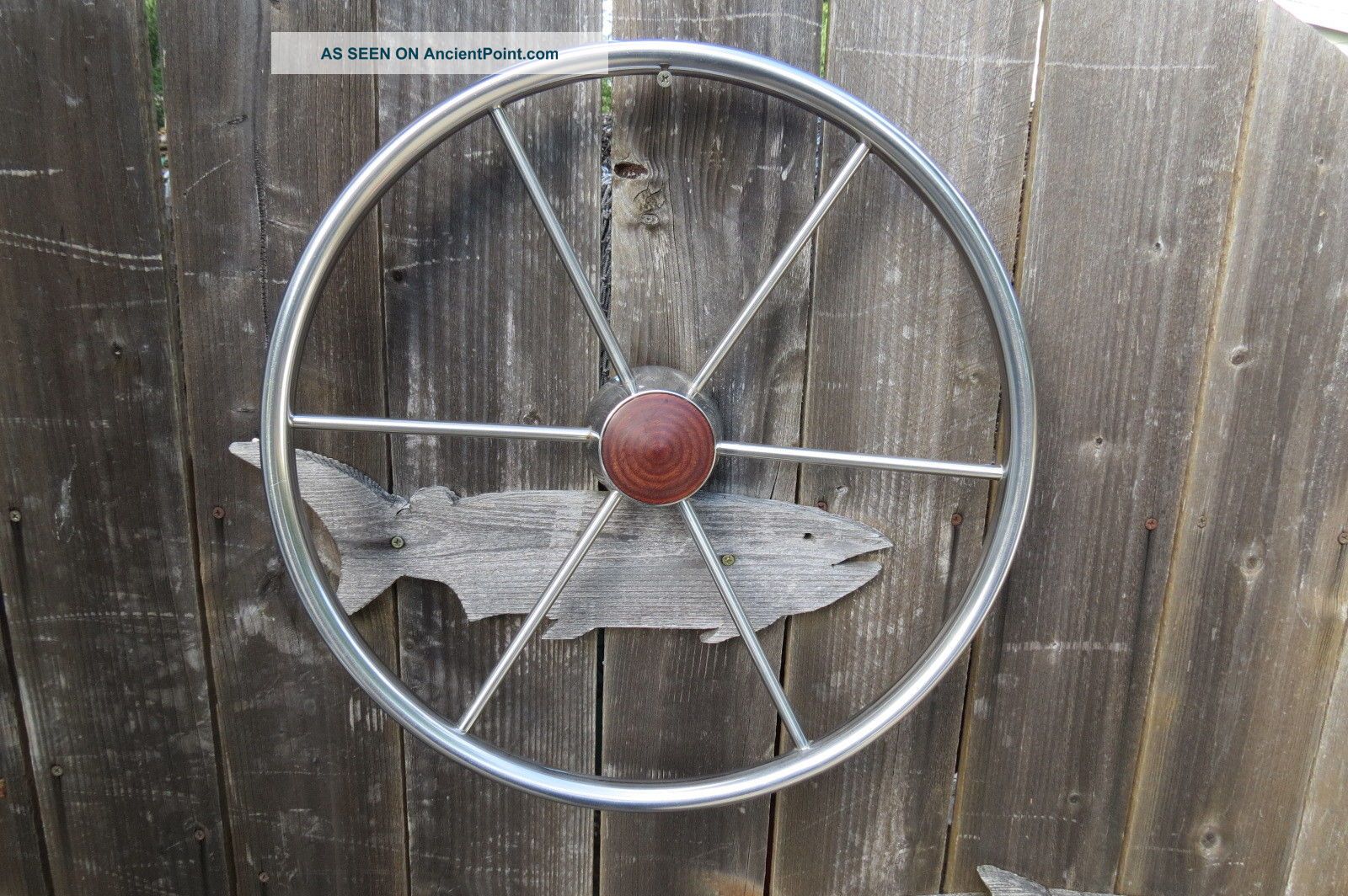 Authentic 18 Inch Stainless Steel Boat Ships Wheel Sailboat Decor