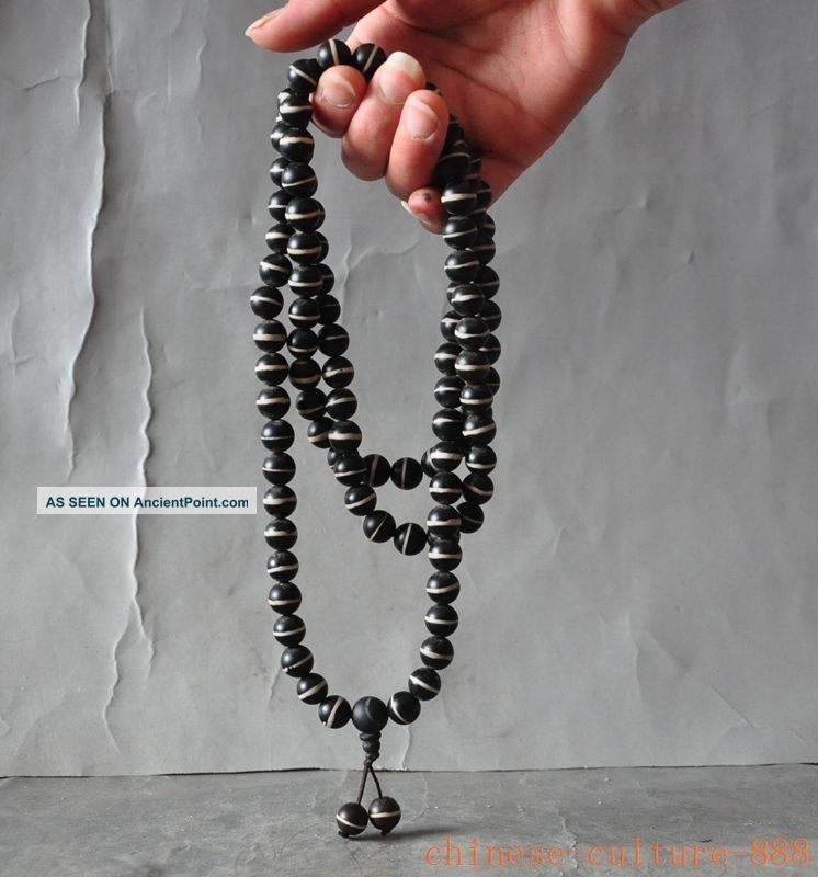 Rare Old Tibet Tibetan Buddhism Natural Agate Line Beads Amulet Necklace Pendant Tibet photo
