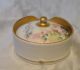 1899 Limoges France Elite Hand Painted Porcelain Stud Collar Button Box French Baskets & Boxes photo 3