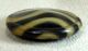 B517 1 Antique Button,  Celluloid Tight Top,  Black Zebra Stripes,  1 - 1/8 