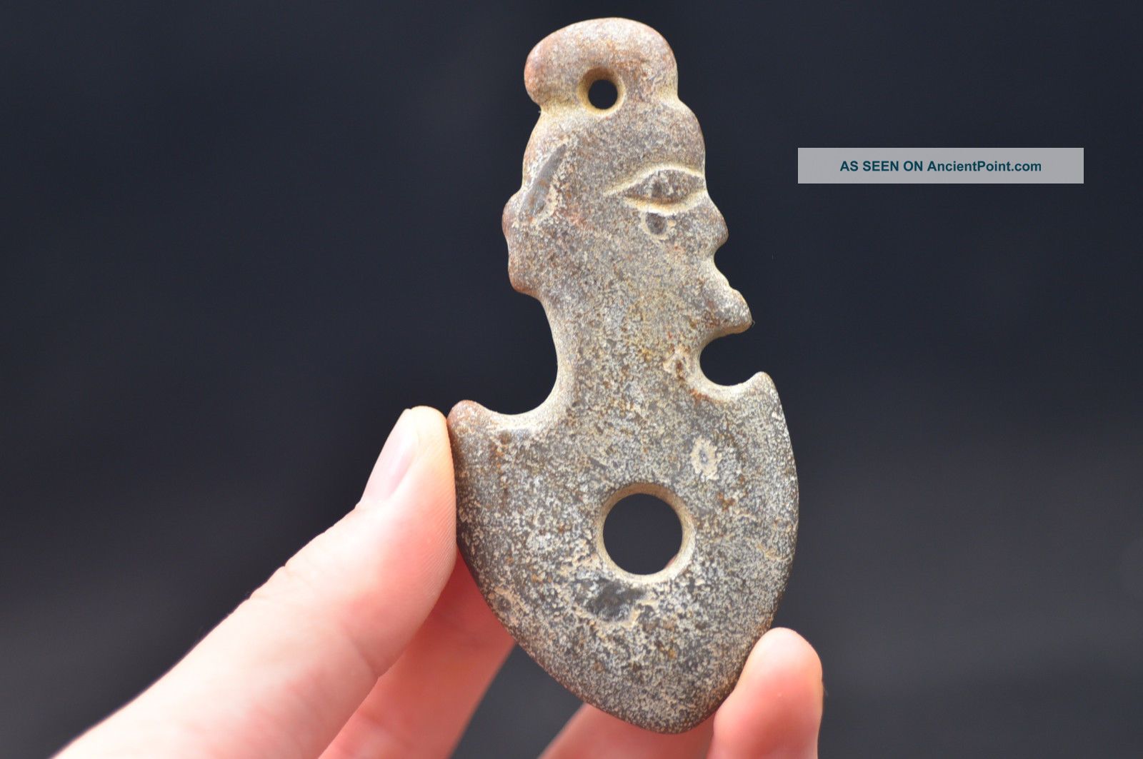 Old Chinese Old Jade Hongshan Culture Hand Carved Amulet Pendant W131 Necklaces & Pendants photo