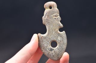 Old Chinese Old Jade Hongshan Culture Hand Carved Amulet Pendant W131 photo