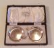 Solid Silver Ashtrays Cased Hallmarked Sheffield 1937 Gladwin Ltd Other Antique Sterling Silver photo 3