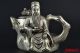 China Collectible Vintage Old Tibet Silver Carve Libai Statue Decor Teapot Noble Tea/Coffee Pots & Sets photo 1