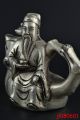China Collectible Vintage Old Tibet Silver Carve Libai Statue Decor Teapot Noble Tea/Coffee Pots & Sets photo 4