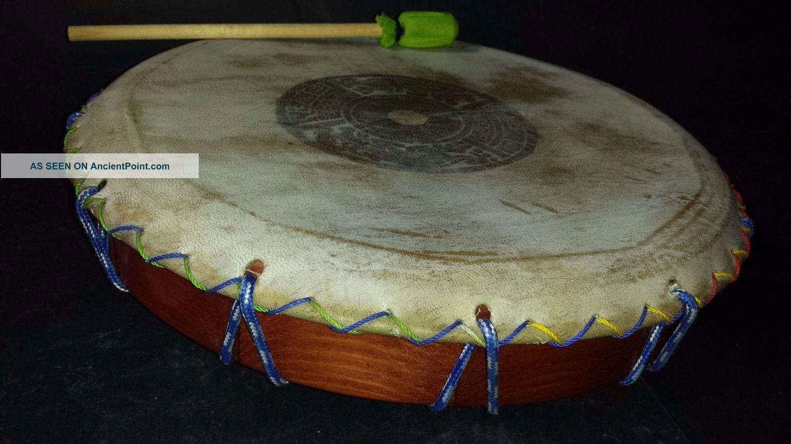 Atzec Shamanic Ayacahuite Wood Drum Mexican Latin Musical Percussion Instrument Percussion photo