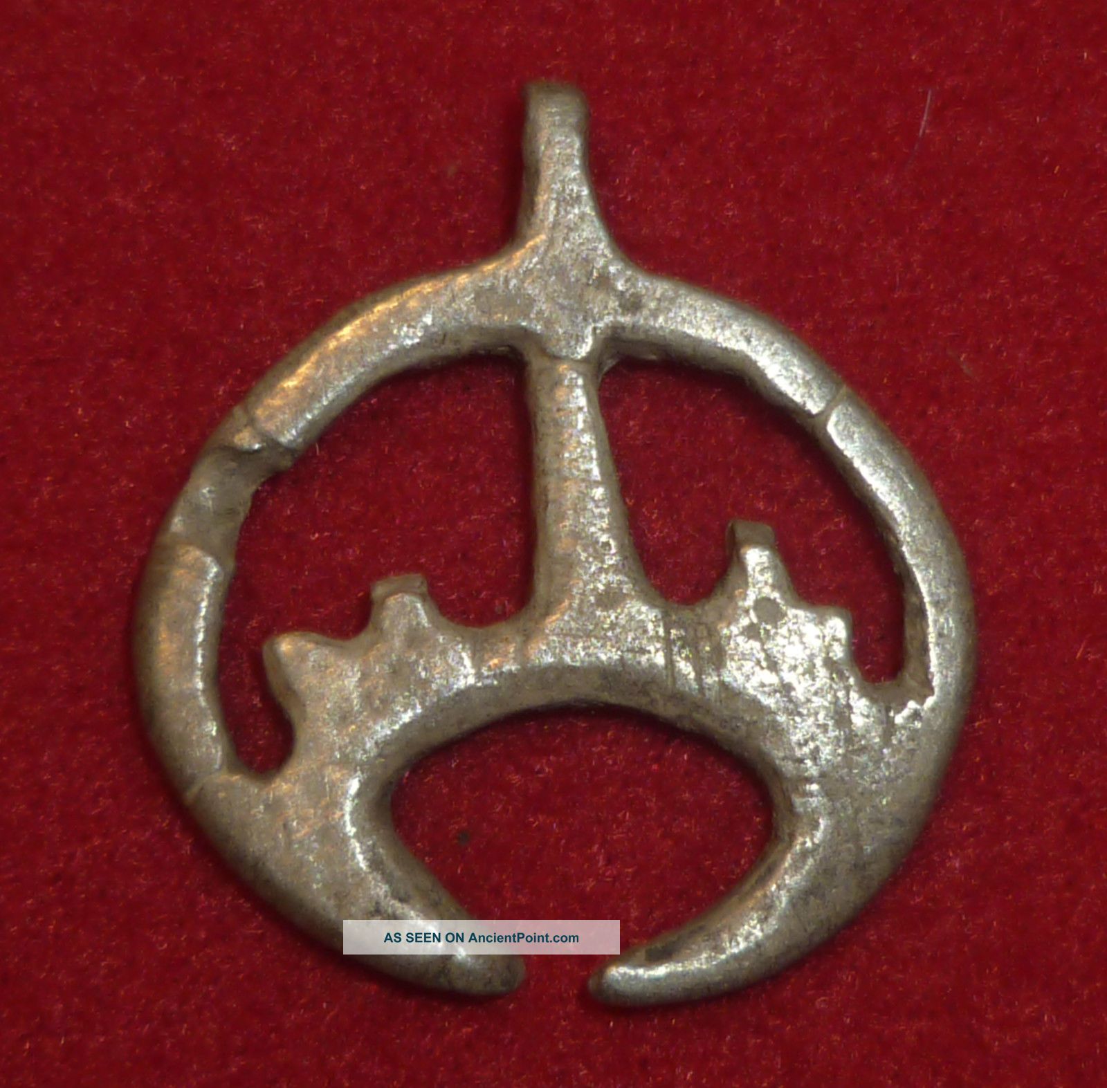Viking Ancient Artifact Silver Amulet - Lunar / Moon Circa 700 - 800 Ad - A81 Scandinavian photo
