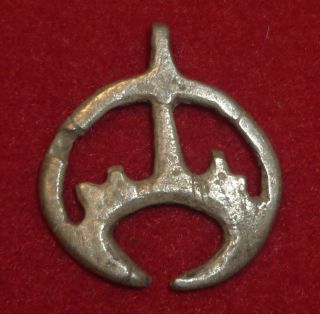 Viking Ancient Artifact Silver Amulet - Lunar / Moon Circa 700 - 800 Ad - A81 photo