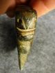 Ancient Indian Pocket Pipe Small Owl ' S Face Stone Pre - 1800 Great Patina Ohio Native American photo 1