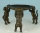 Tastefully Chinese Old Bronze Handmade Carving Cat Collect Statue Oil Lamp Lamps photo 1