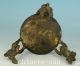 Tastefully Chinese Old Bronze Handmade Carving Cat Collect Statue Oil Lamp Lamps photo 3