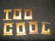 (104) Antique Stamped Brass Copper Name Plate Slot Letters Sign Not Stencil Other Antique Hardware photo 2
