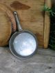 Antique Tin Toy Pan With Old Postcard Print Santa Primitives photo 1