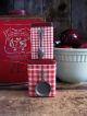 Antique Tin Toy Pan With Old Postcard Print Santa Primitives photo 2